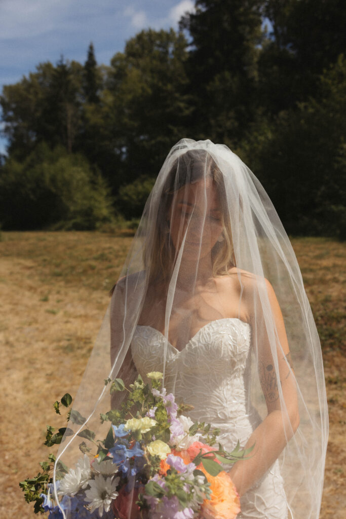 editorial bride at mount rainer national park.