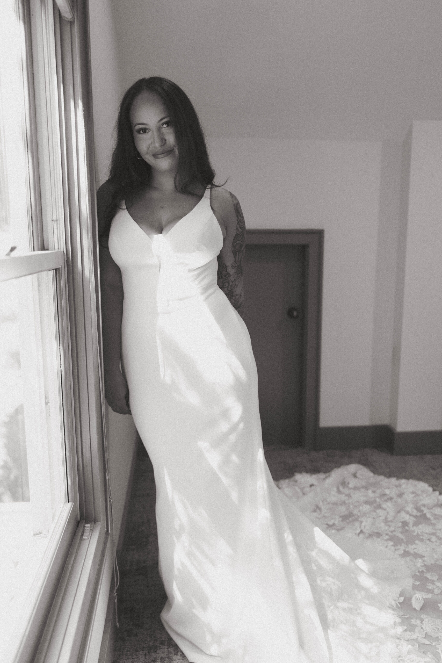 Seattle bride in her dress before the wedding