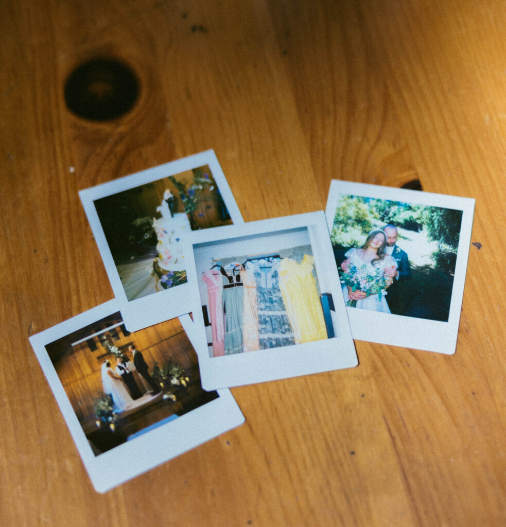 polaroids of vintage mountain wedding near white pass washington.