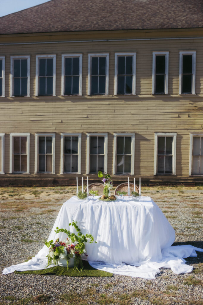 cinematic wedding tablescape