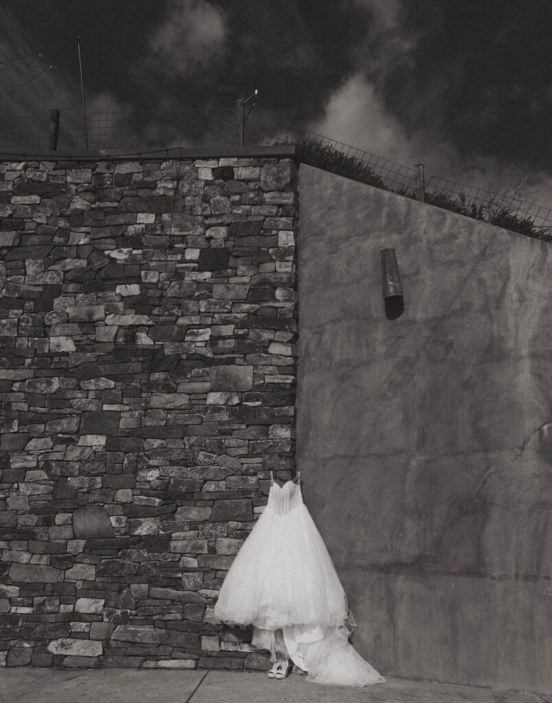 editorial shot of bride's dress