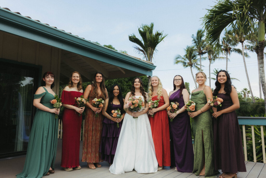 bridal party photos in hawaii